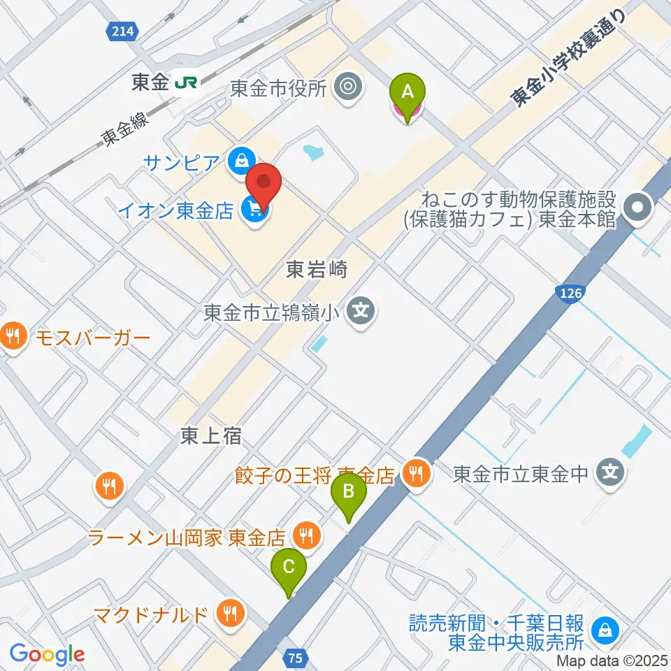 ユニスタイル東金 ヤマハミュージック周辺のホテル一覧地図