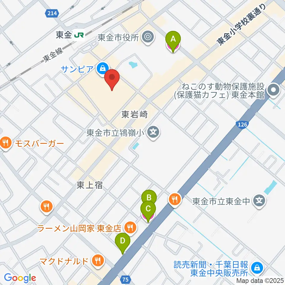ユニスタイル東金 ヤマハミュージック周辺のホテル一覧地図