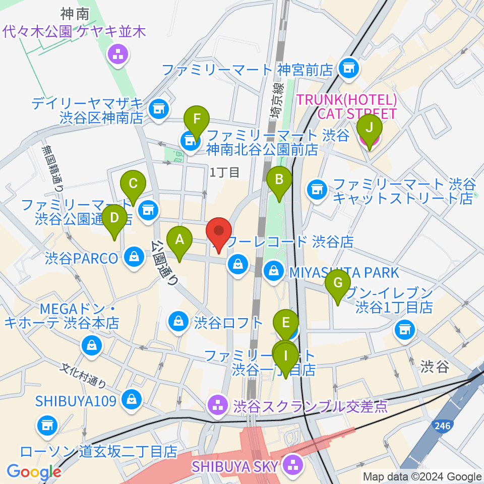 弦楽器ニシ周辺のホテル一覧地図