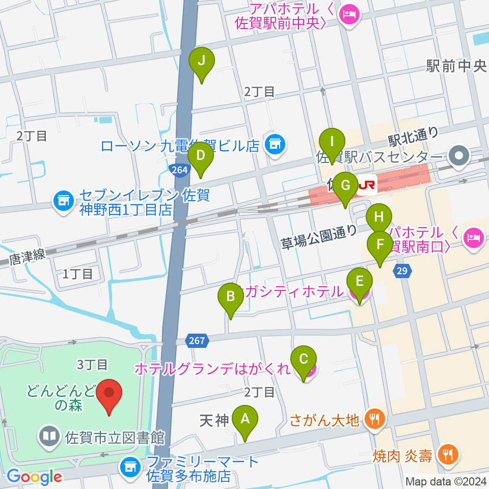 アバンセ周辺のホテル一覧地図