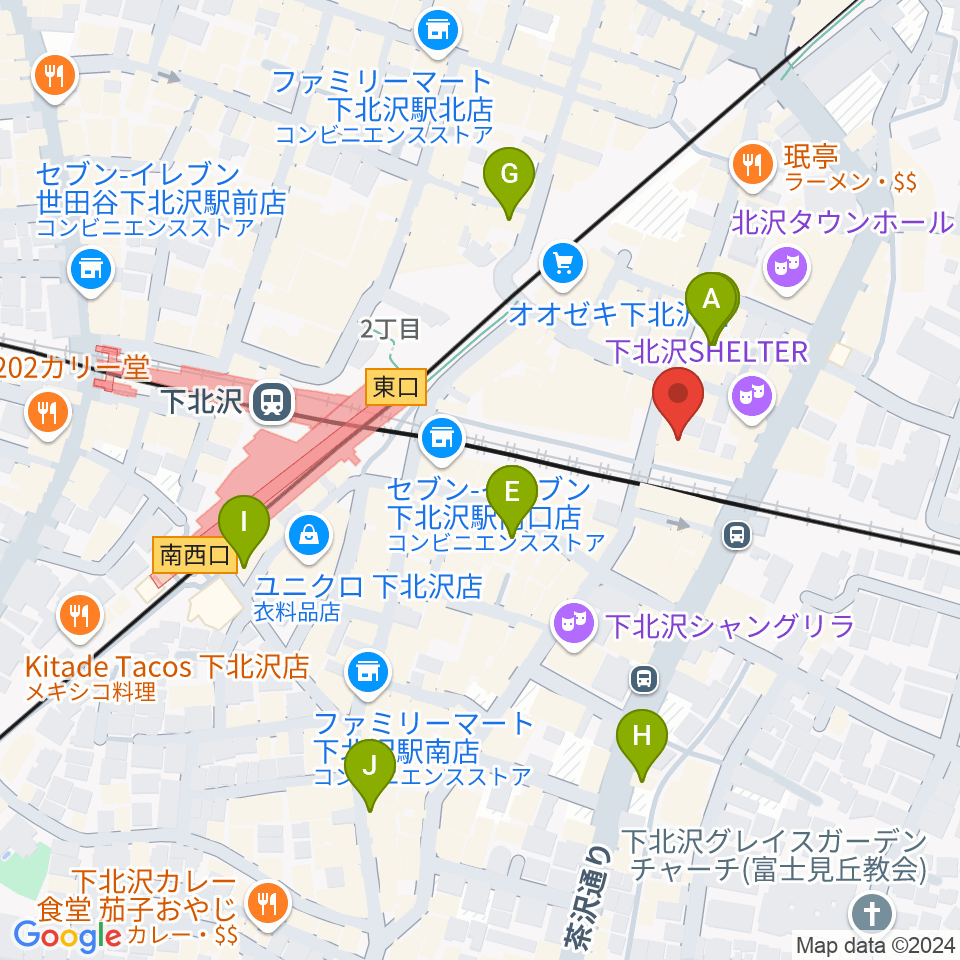 下北沢LIVEHOLIC周辺のホテル一覧地図