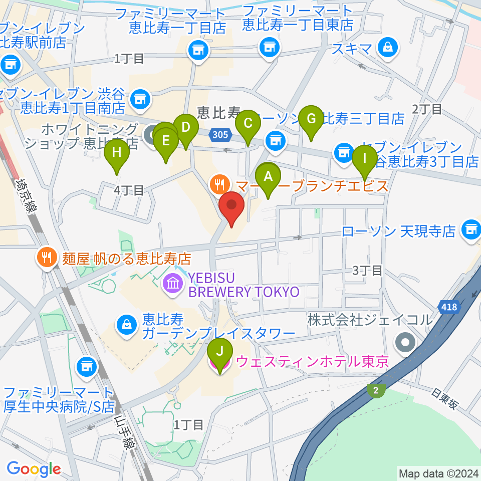 日仏会館ホール周辺のホテル一覧地図