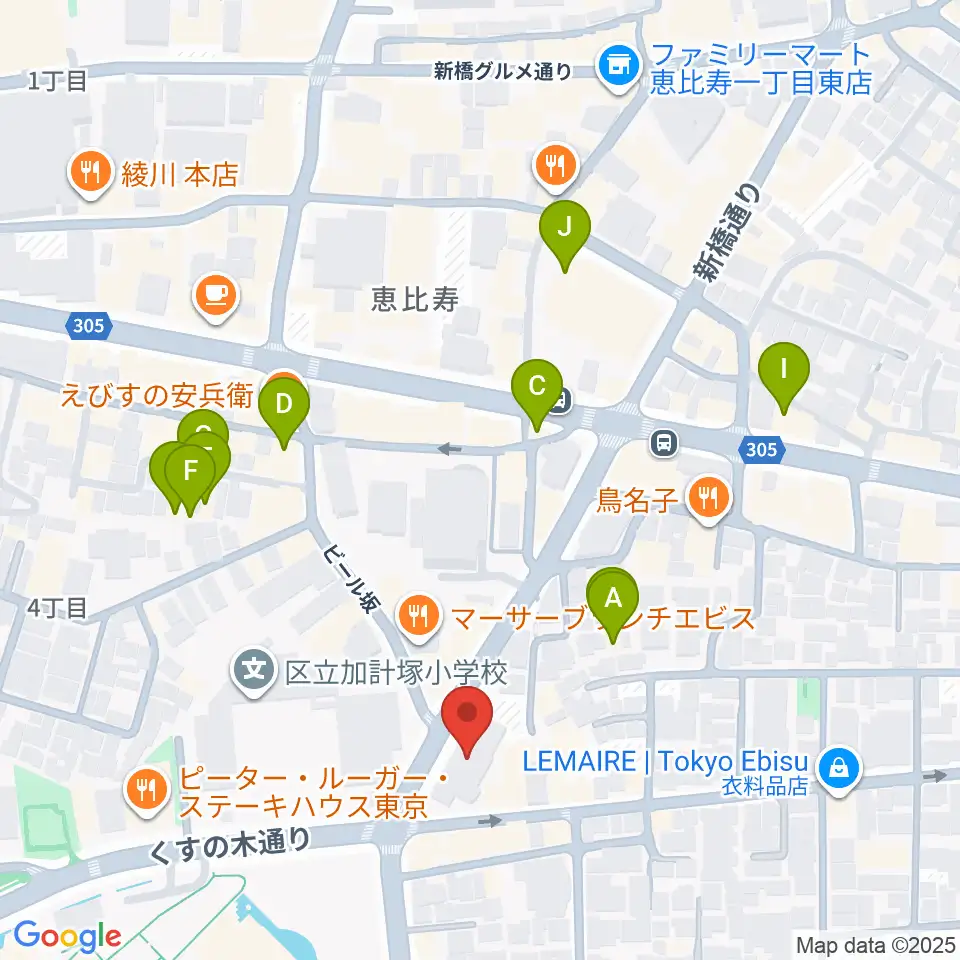 日仏会館ホール周辺のホテル一覧地図