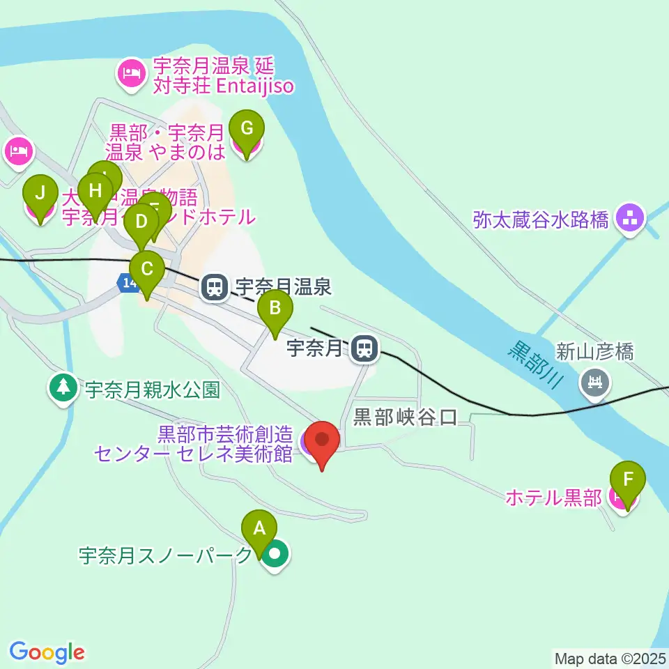 黒部市宇奈月国際会館セレネ周辺のホテル一覧地図