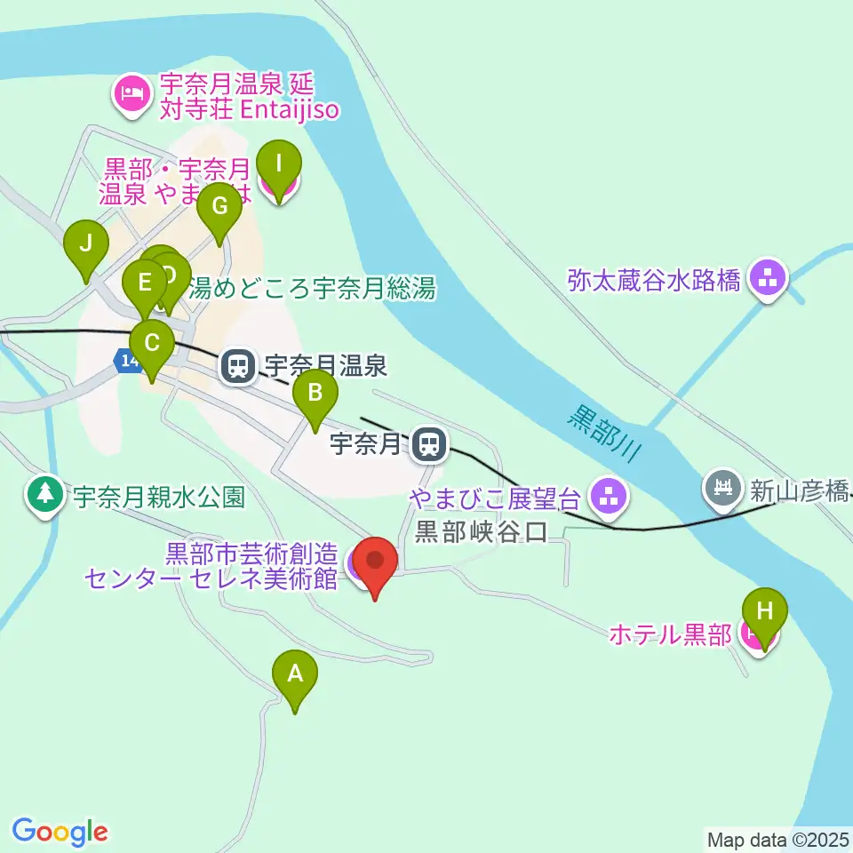 黒部市宇奈月国際会館セレネ周辺のホテル一覧地図