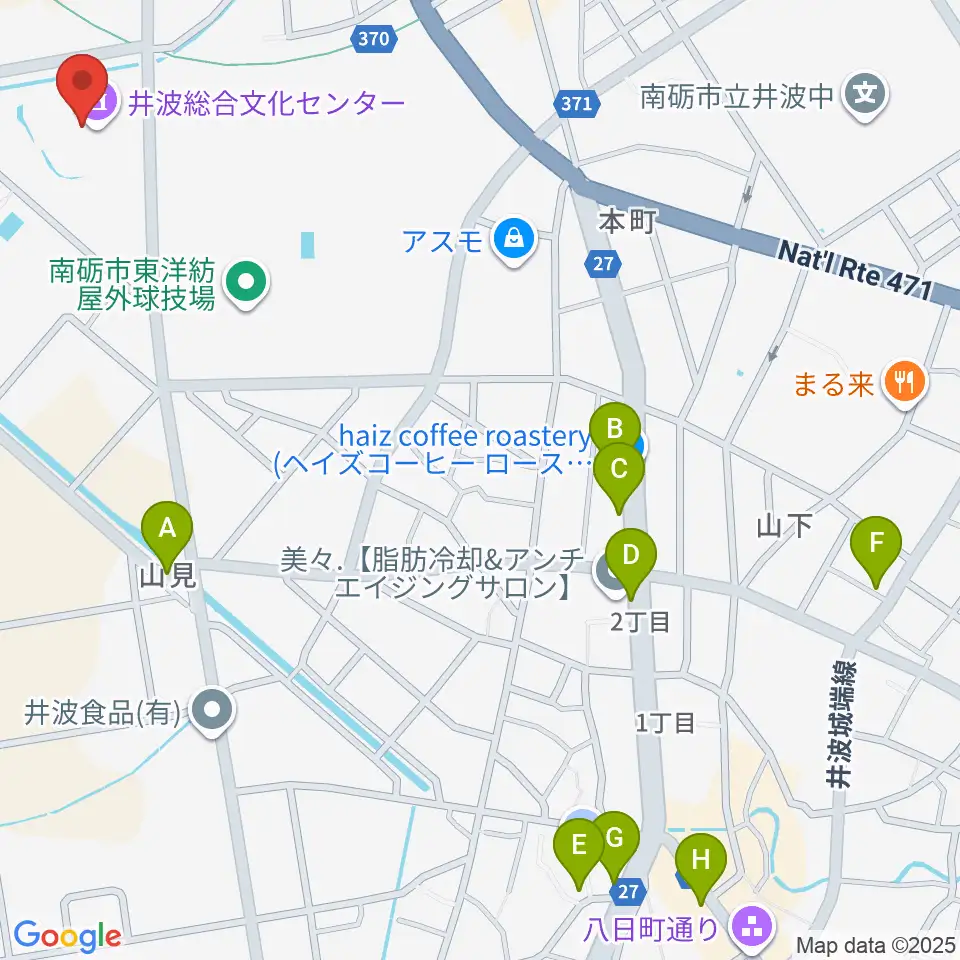 井波総合文化センター周辺のホテル一覧地図
