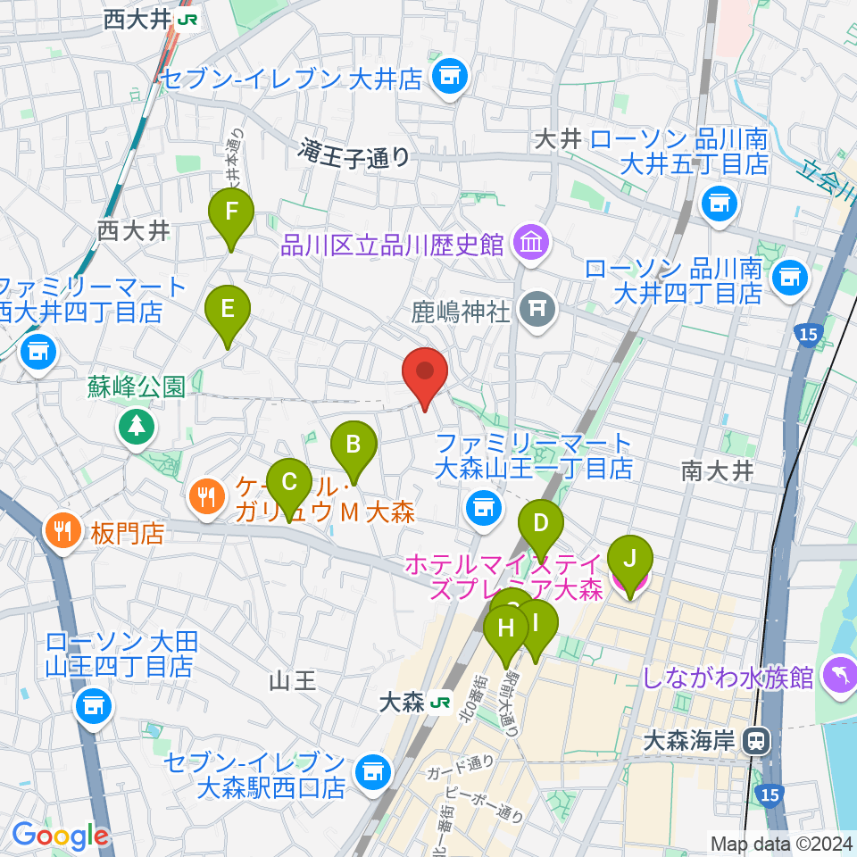 山王オーディアム周辺のホテル一覧地図