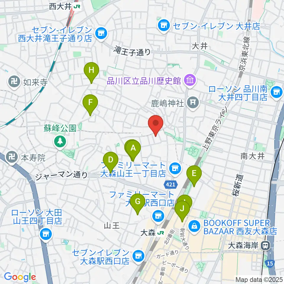 山王オーディアム周辺のホテル一覧地図