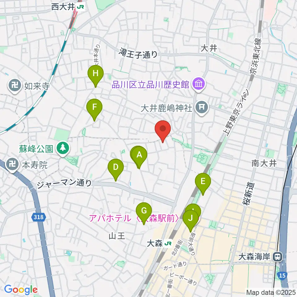 山王オーディアム周辺のホテル一覧地図