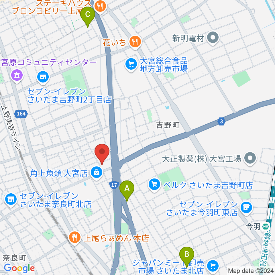 さいたまピアノ工房周辺のホテル一覧地図