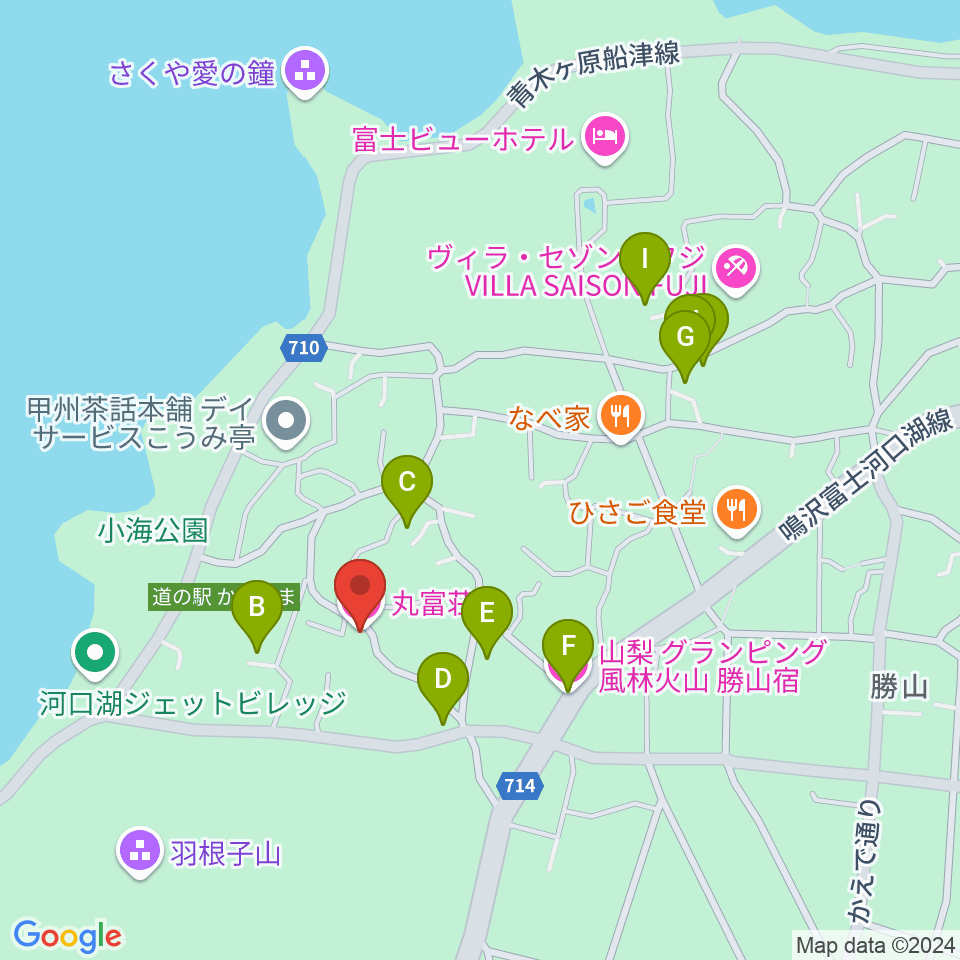 丸富荘周辺のホテル一覧地図