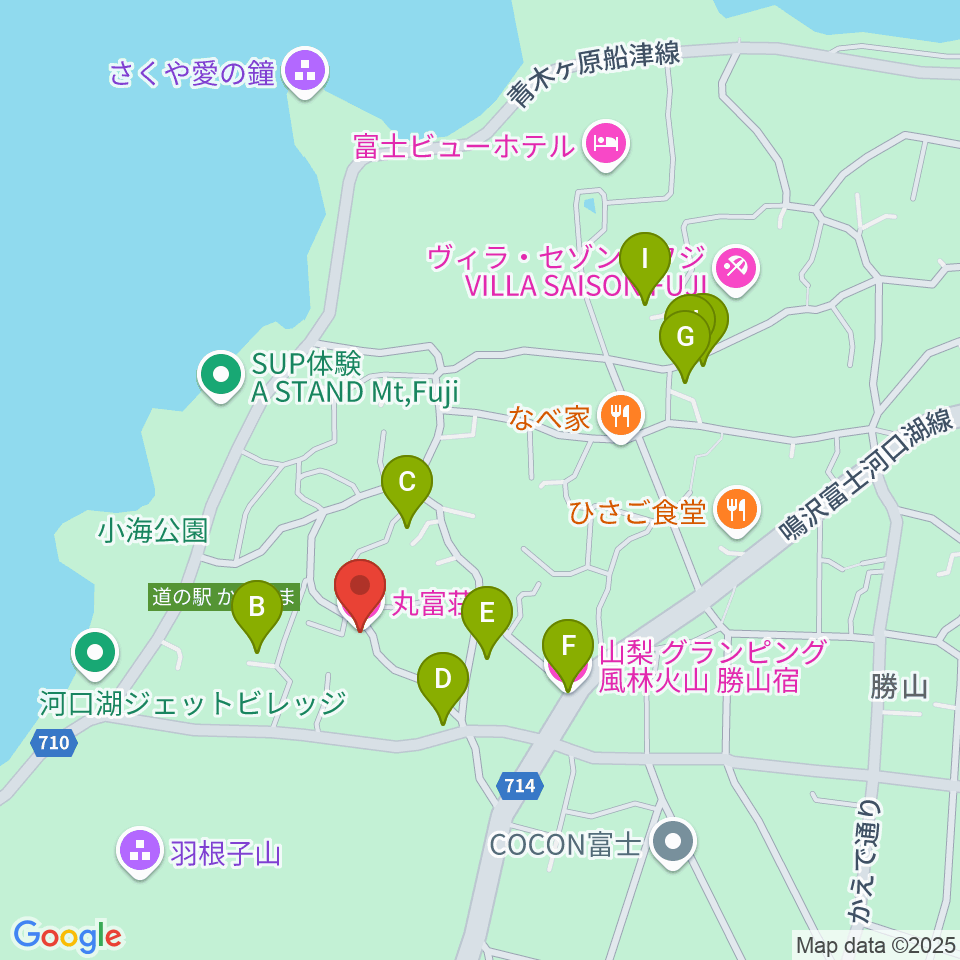 丸富荘周辺のホテル一覧地図