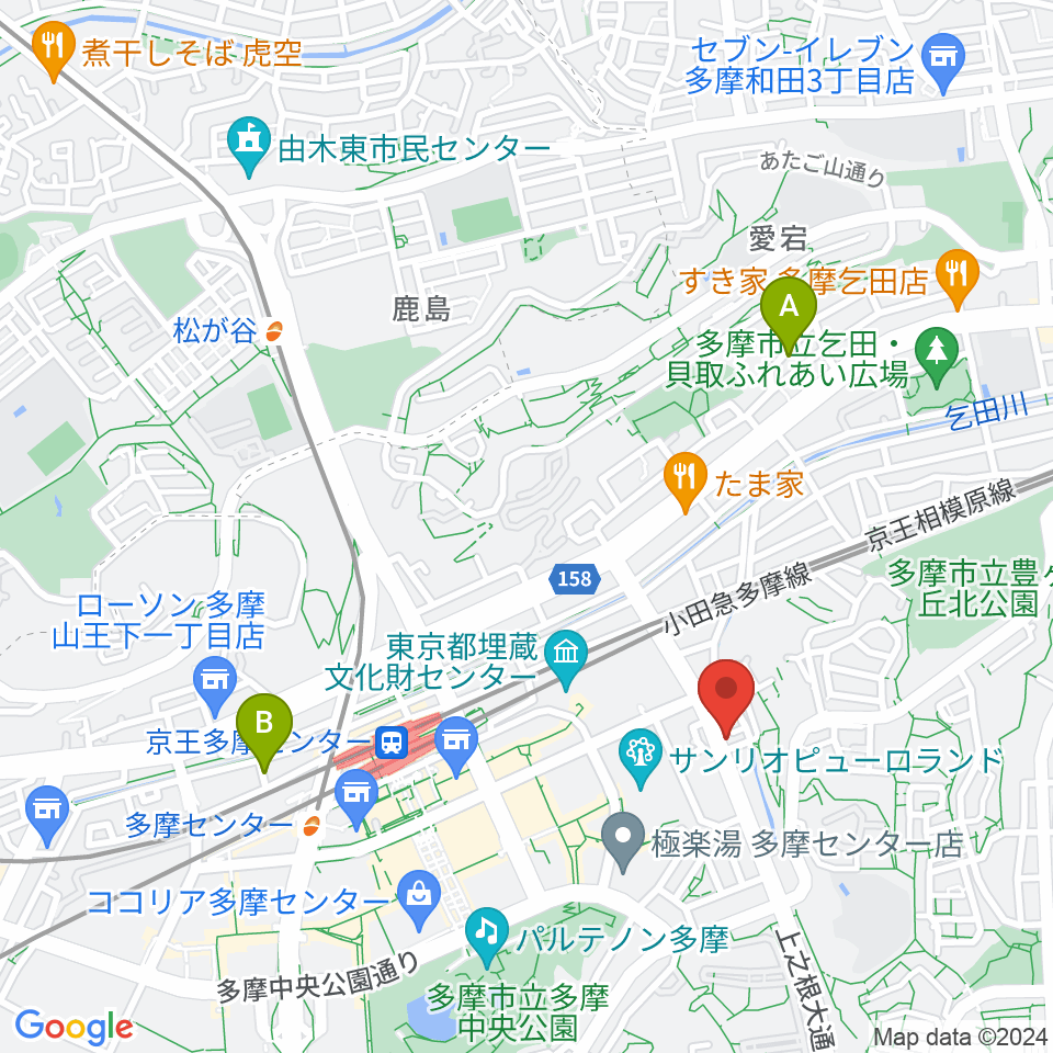 Mスタジオ多摩センター店周辺のホテル一覧地図