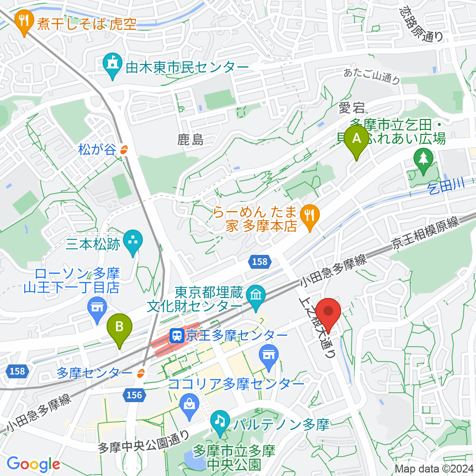 Mスタジオ多摩センター店周辺のホテル一覧地図