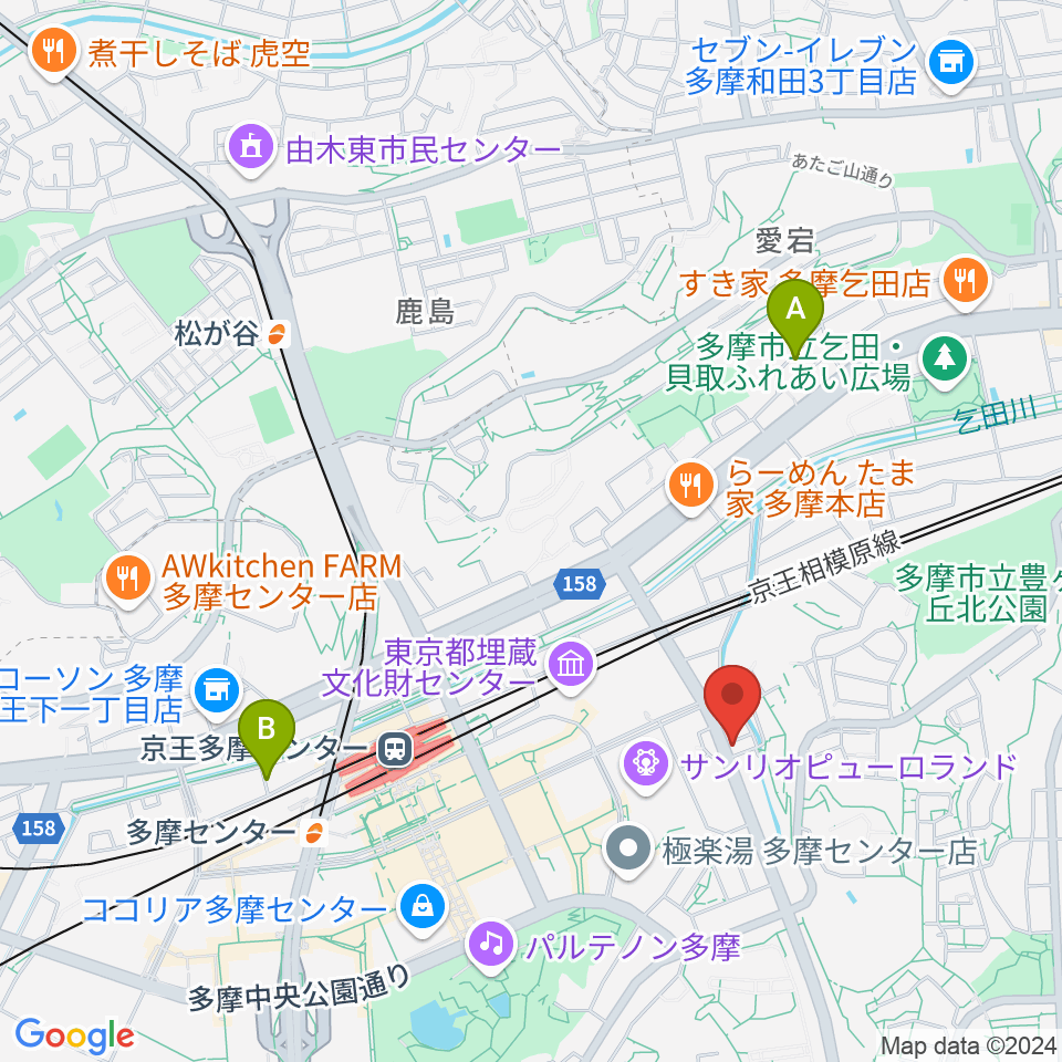 Mスタジオ多摩センター店周辺のホテル一覧地図