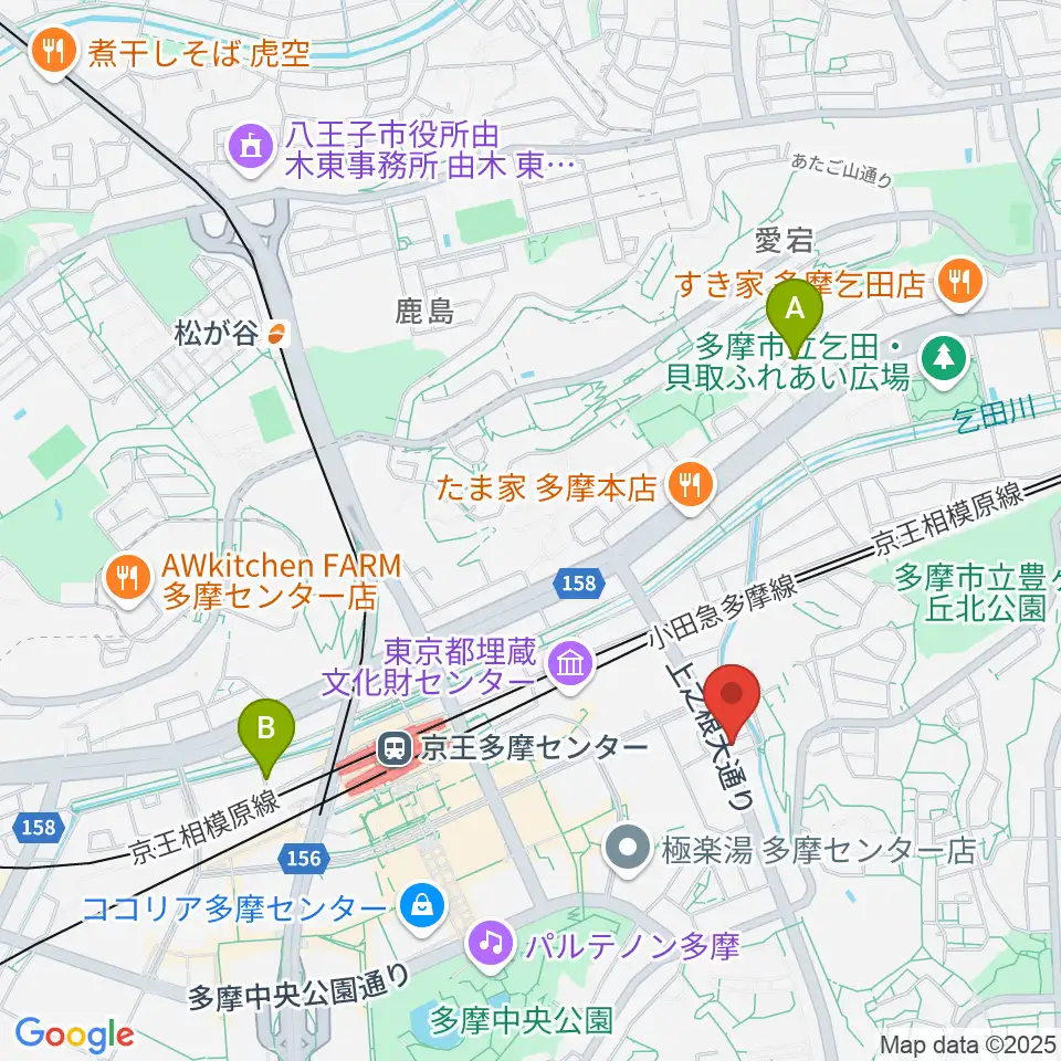Mスタジオ多摩センター店周辺のホテル一覧地図