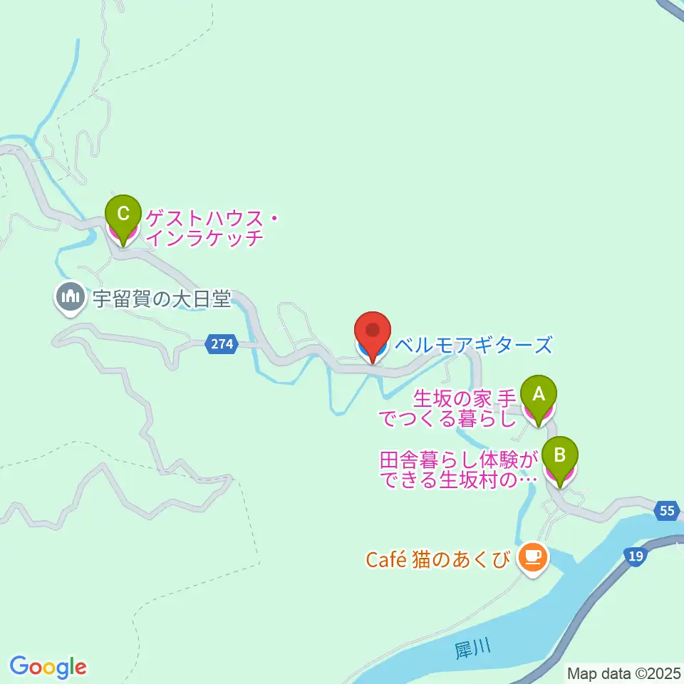 ベルモアギターズ周辺のホテル一覧地図