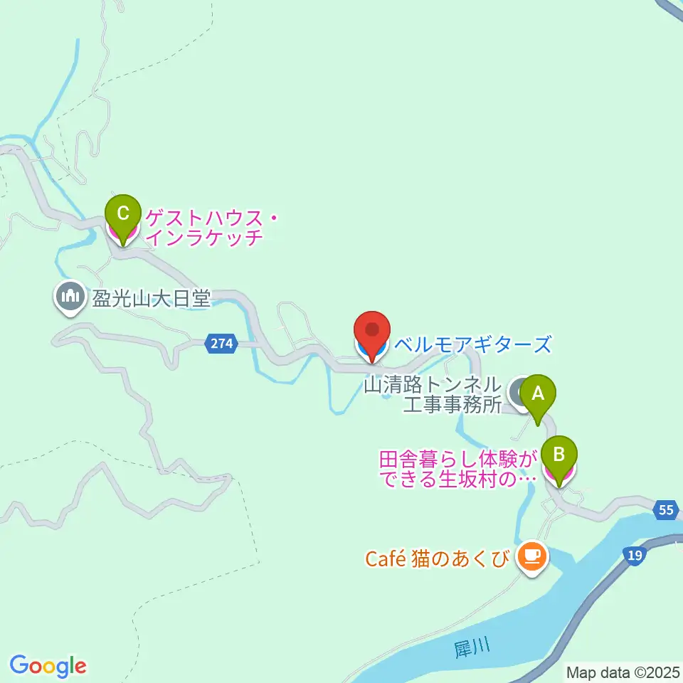 ベルモアギターズ周辺のホテル一覧地図