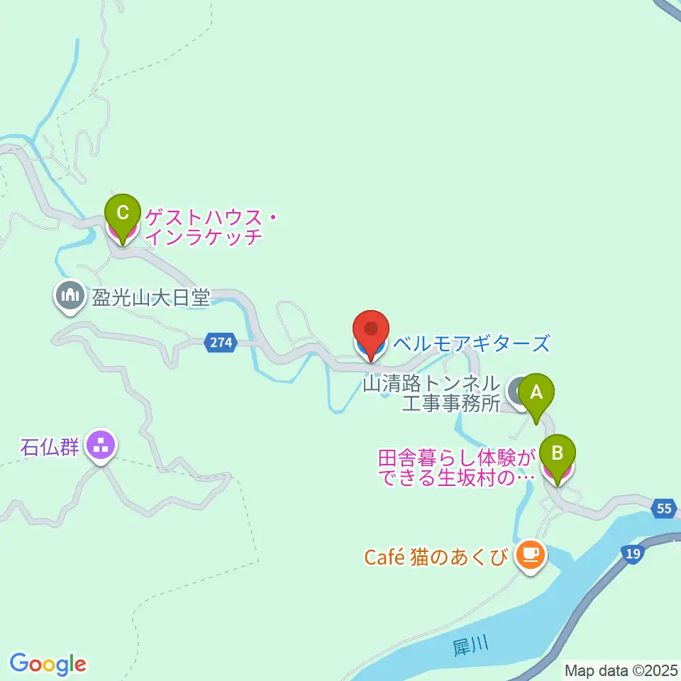 ベルモアギターズ周辺のホテル一覧地図