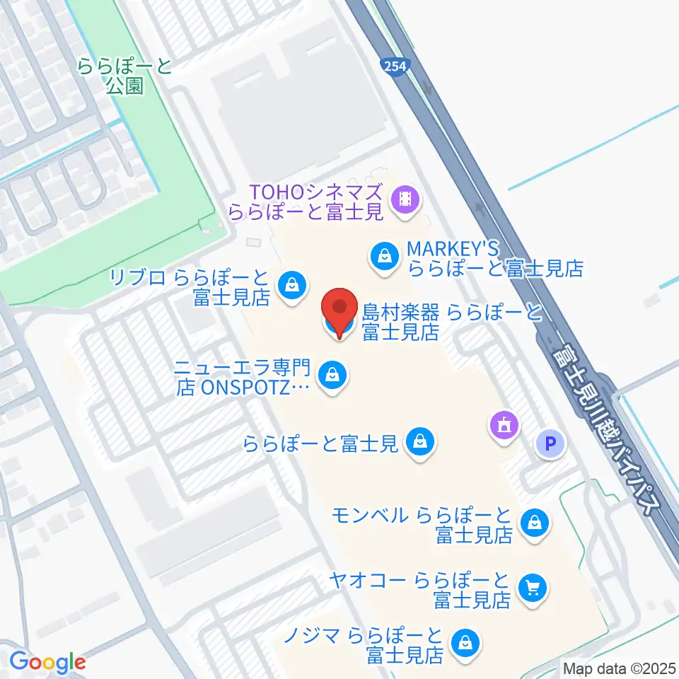 島村楽器 ららぽーと富士見店周辺のホテル一覧地図