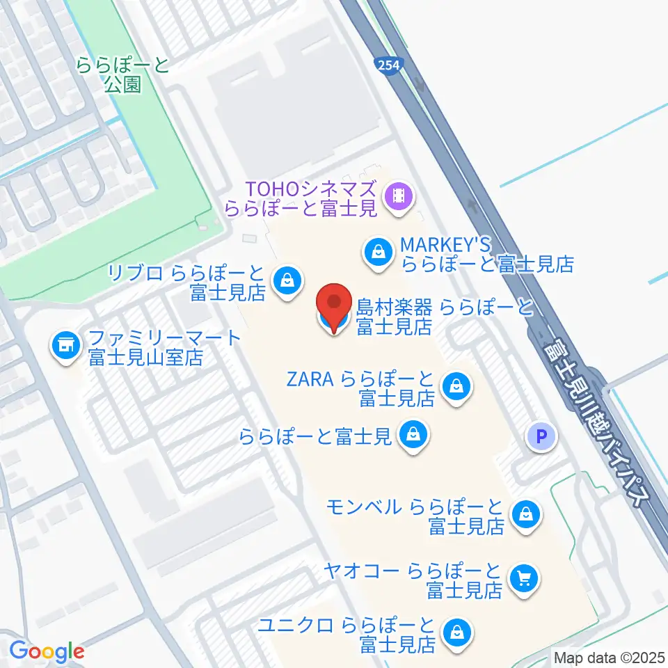 島村楽器 ららぽーと富士見店周辺のホテル一覧地図