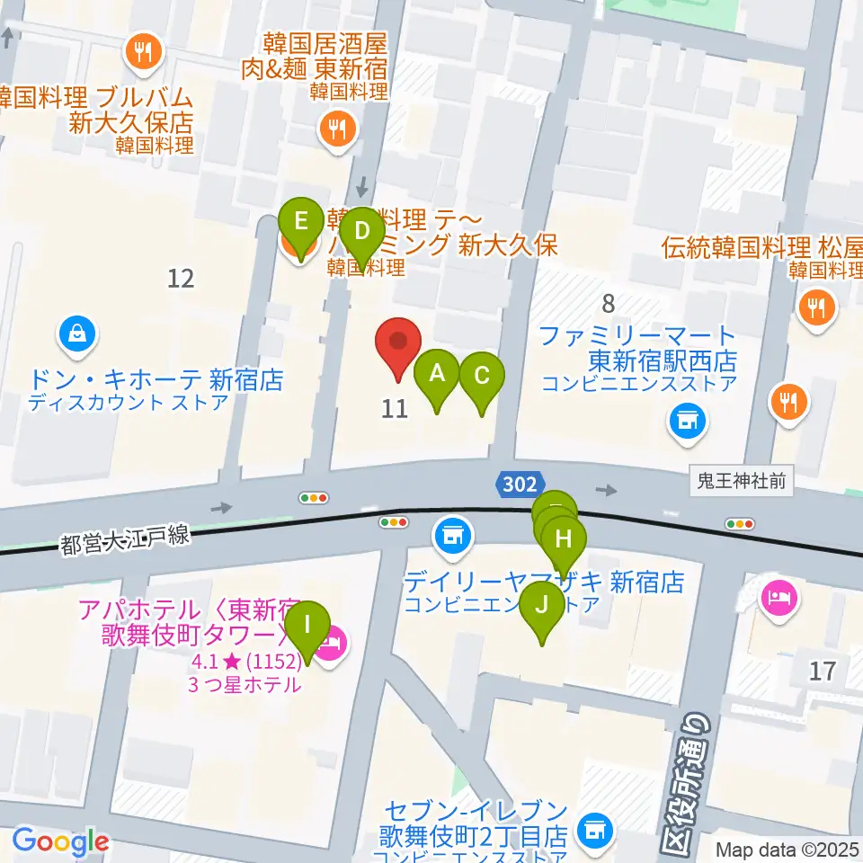 代アニLIVEステーション周辺のホテル一覧地図
