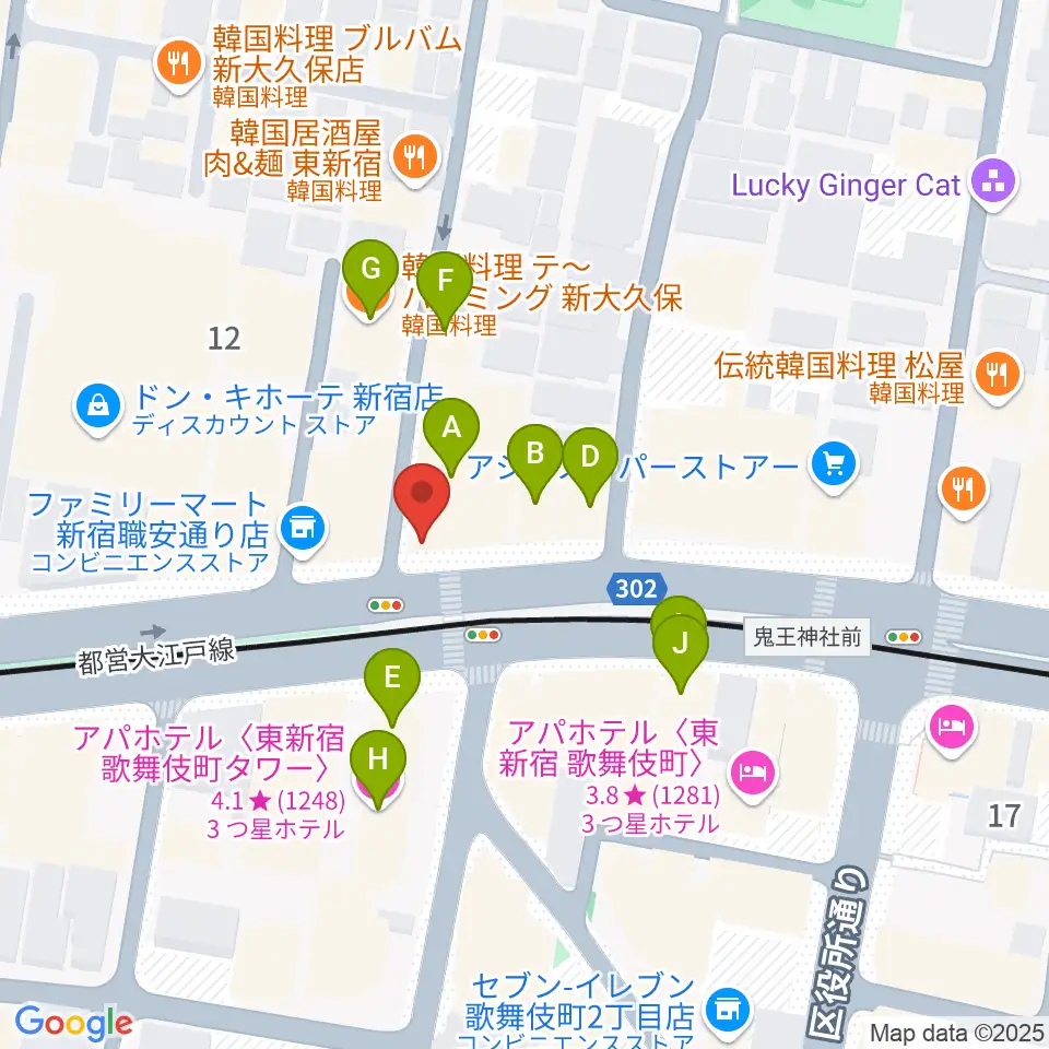 代アニLIVEステーション周辺のホテル一覧地図