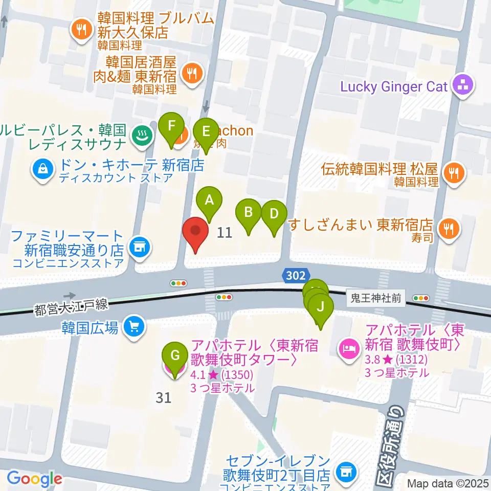 代アニLIVEステーション周辺のホテル一覧地図