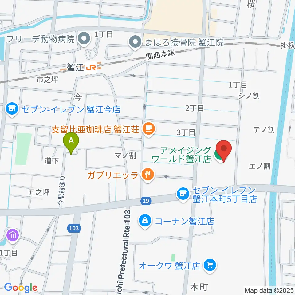 ミュージックサロン蟹江 ピアノショップ周辺のホテル一覧地図