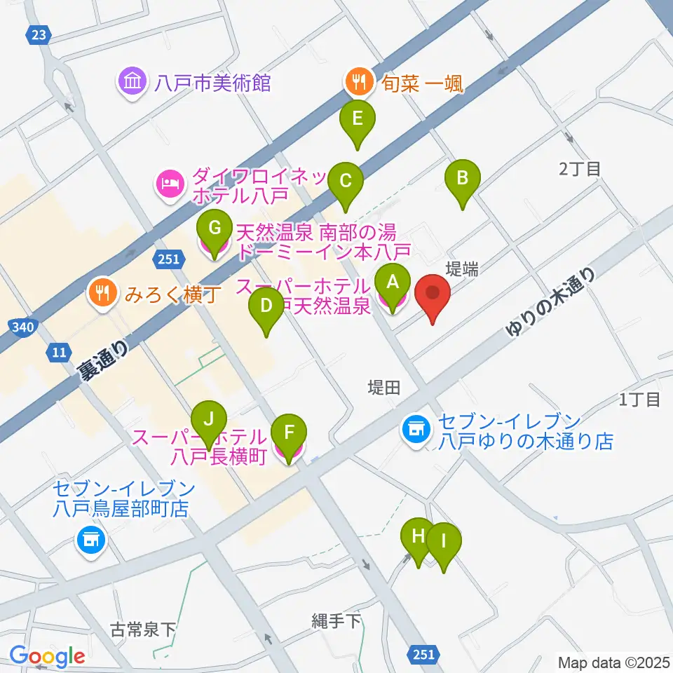八戸ロックス周辺のホテル一覧地図