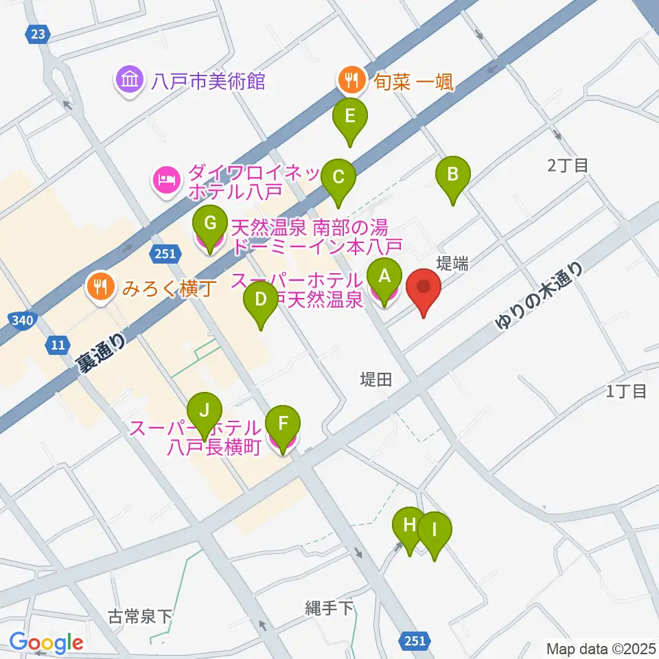 八戸ロックス周辺のホテル一覧地図