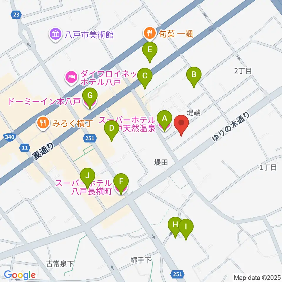 八戸ロックス周辺のホテル一覧地図