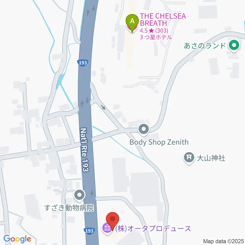 ビズホール周辺のホテル一覧地図