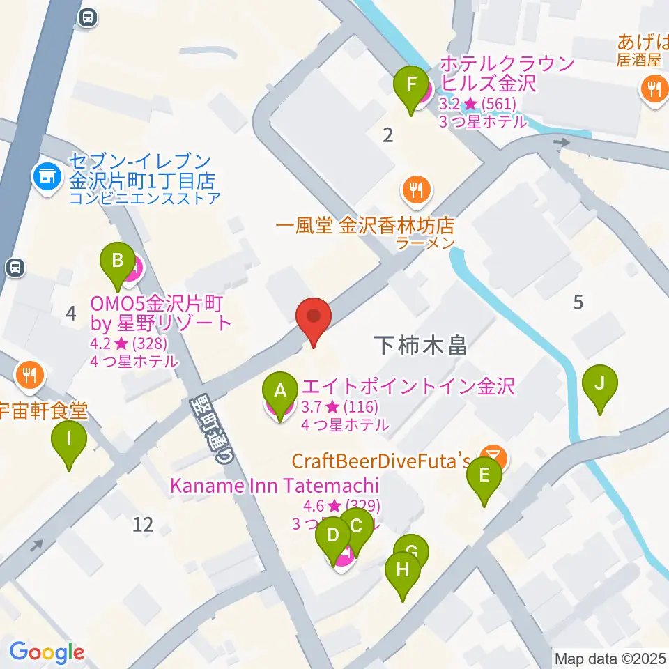 金沢gateBlack周辺のホテル一覧地図