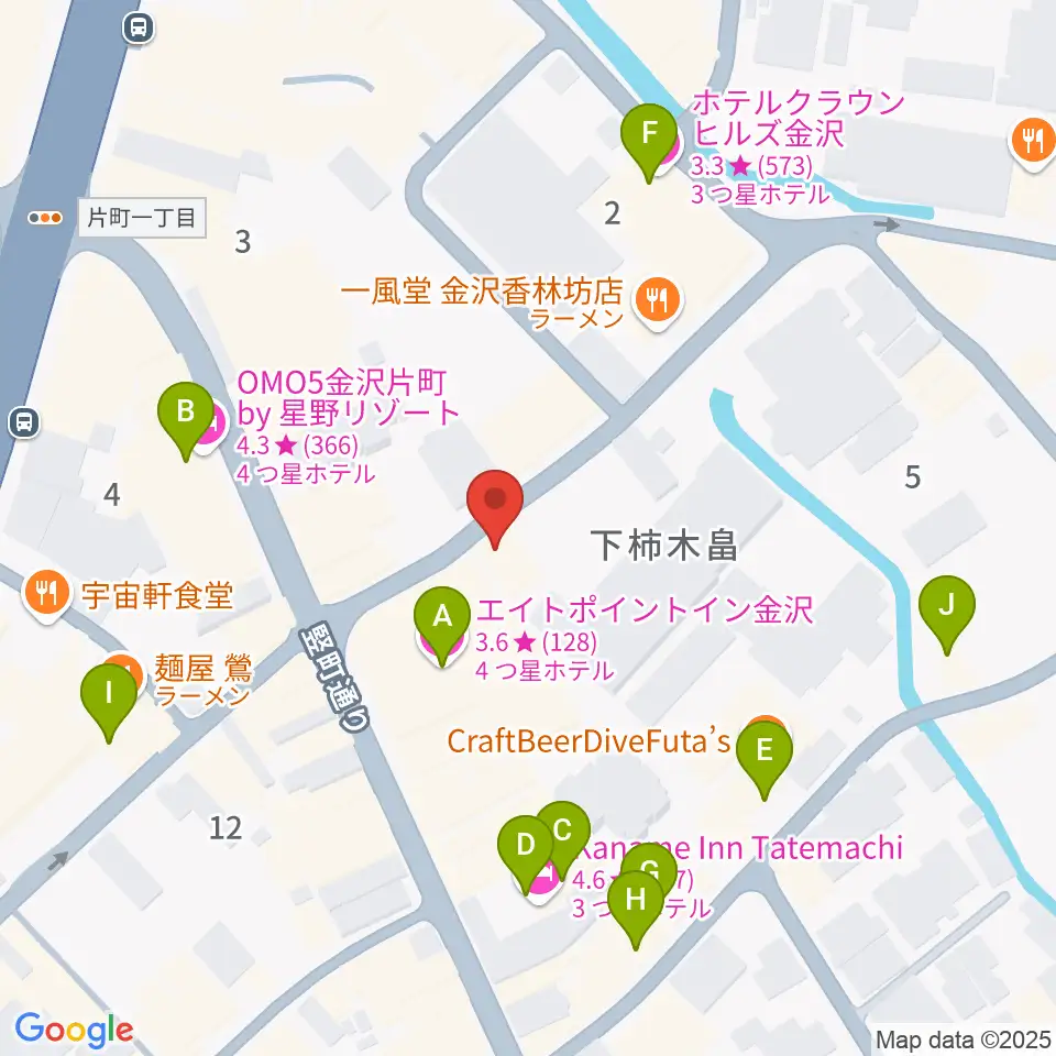 金沢gateBlack周辺のホテル一覧地図