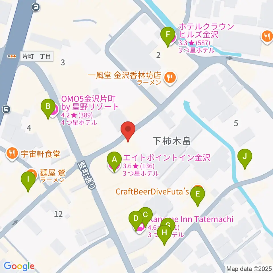 金沢gateBlack周辺のホテル一覧地図