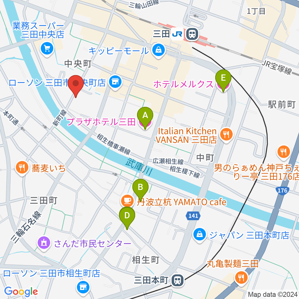 平瀬楽器周辺のホテル一覧地図