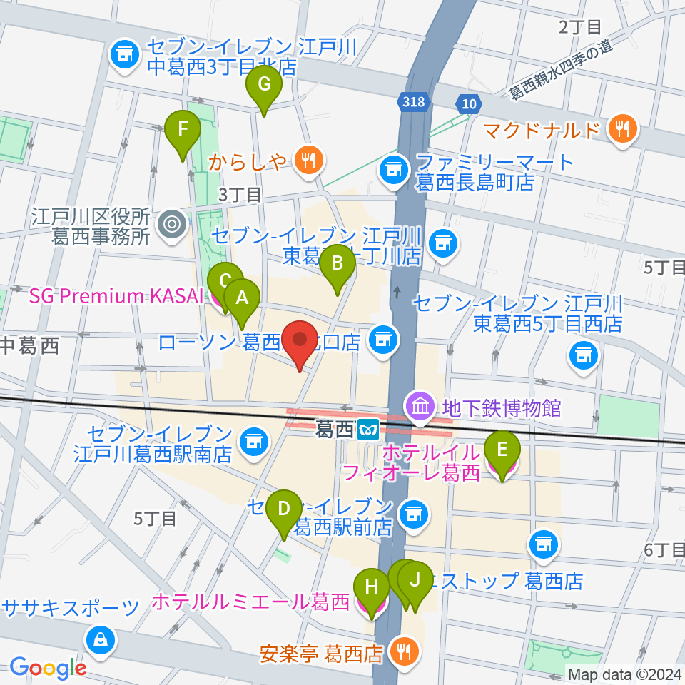 リンキーディンク葛西店周辺のホテル一覧地図