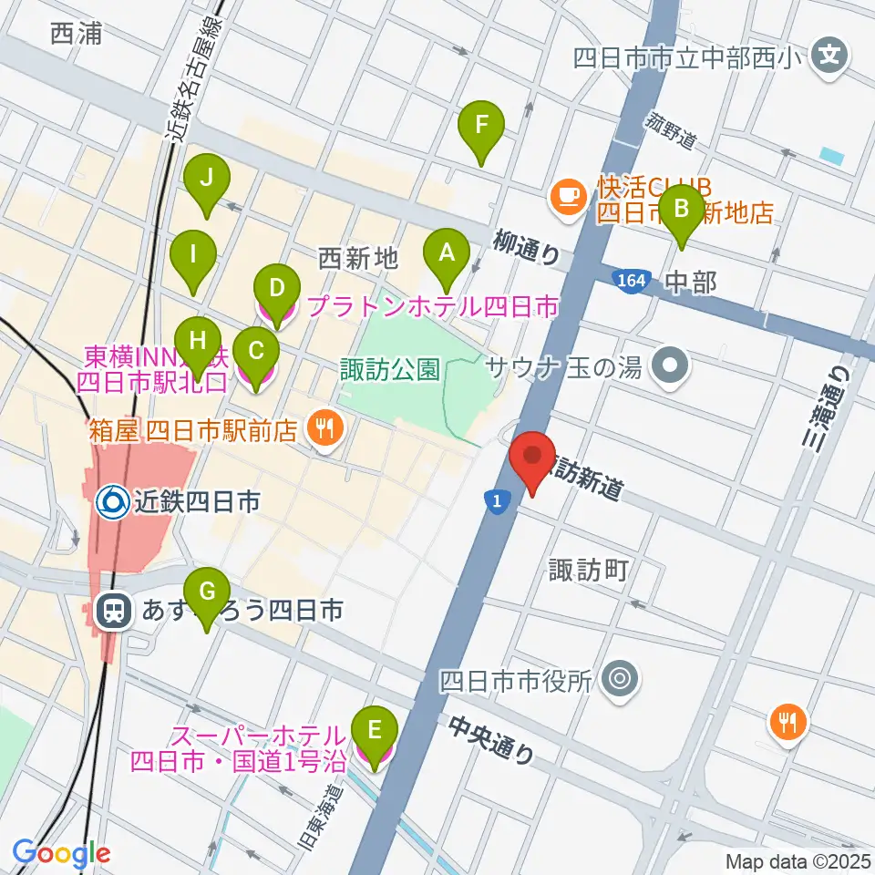 四日市VORTEX周辺のホテル一覧地図
