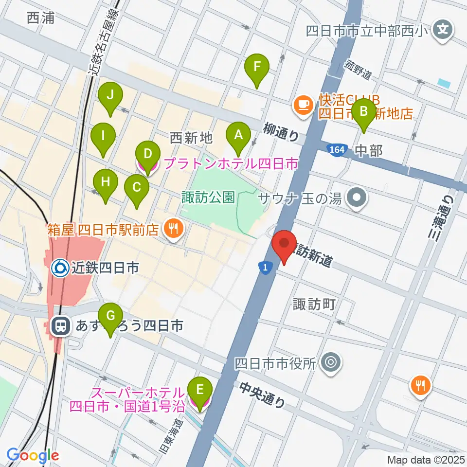 四日市VORTEX周辺のホテル一覧地図