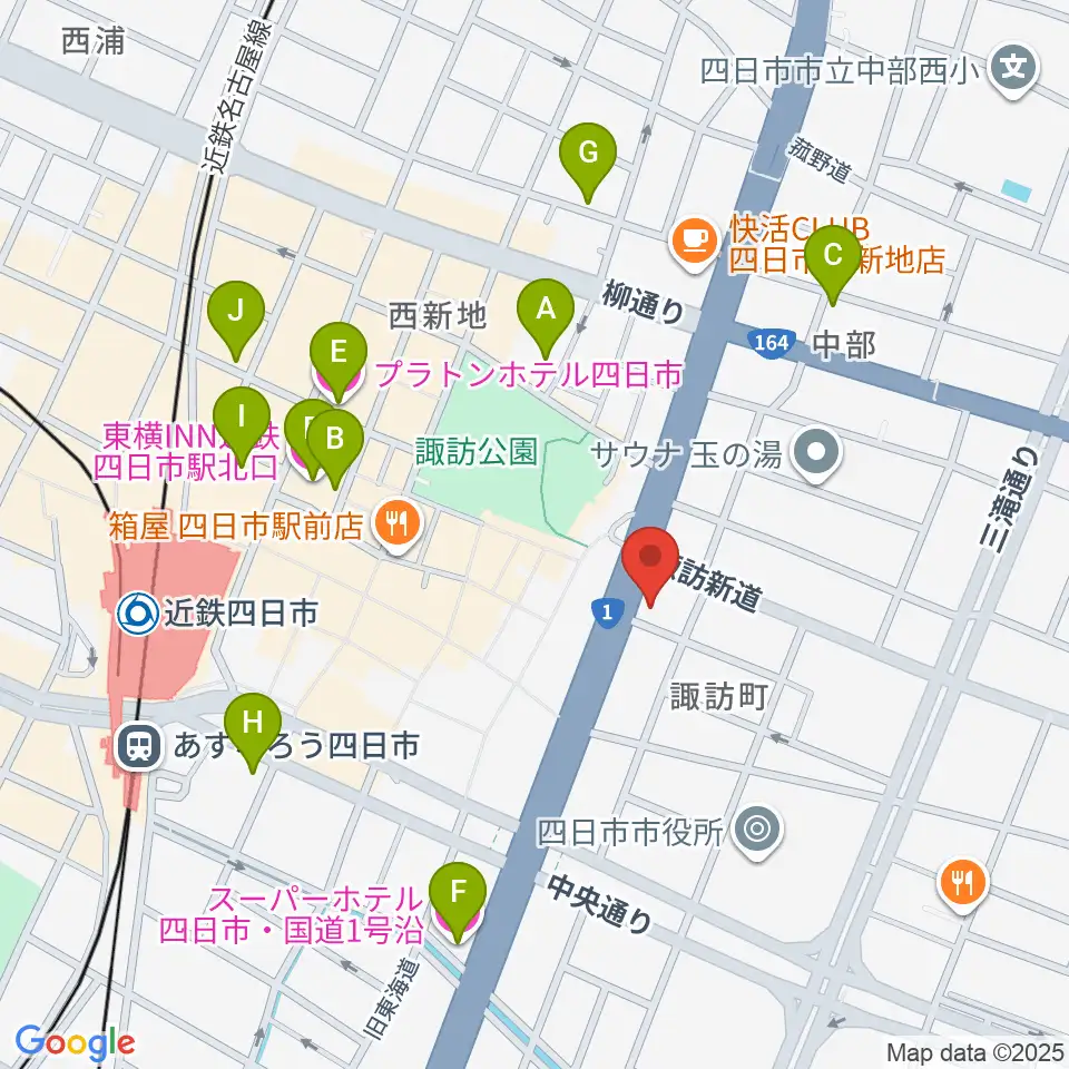 四日市VORTEX周辺のホテル一覧地図