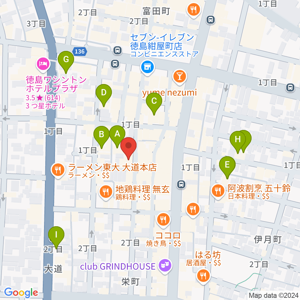 徳島ファンキーチキン周辺のホテル一覧地図