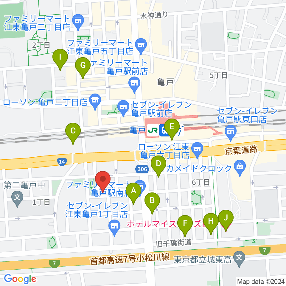 スタジオDIVO亀戸周辺のホテル一覧地図