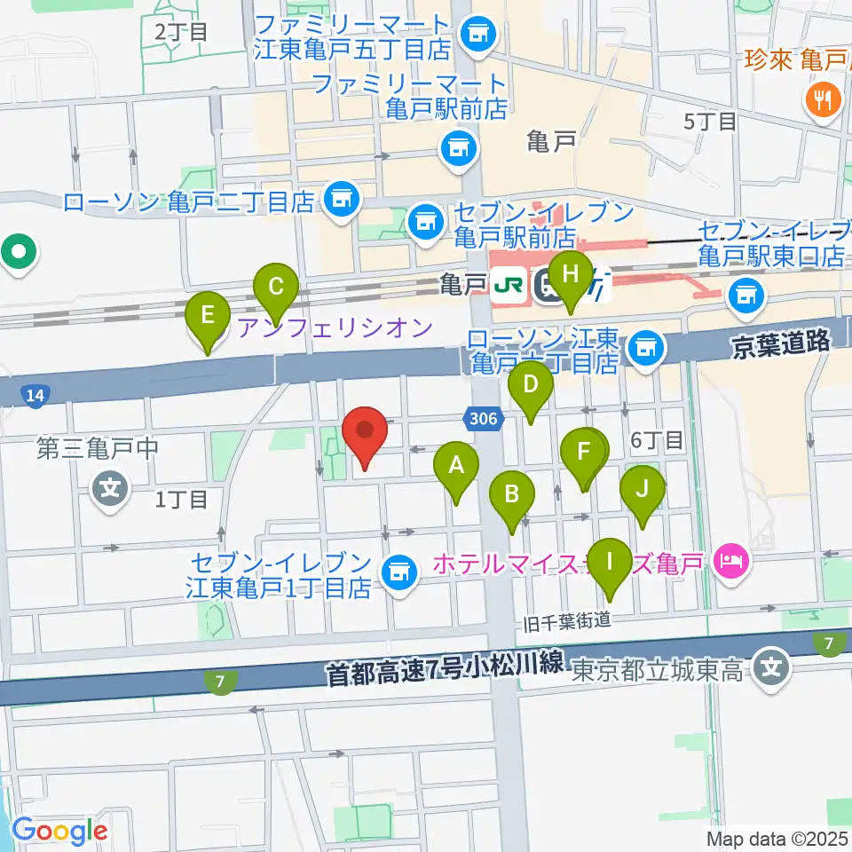 スタジオDIVO亀戸周辺のホテル一覧地図