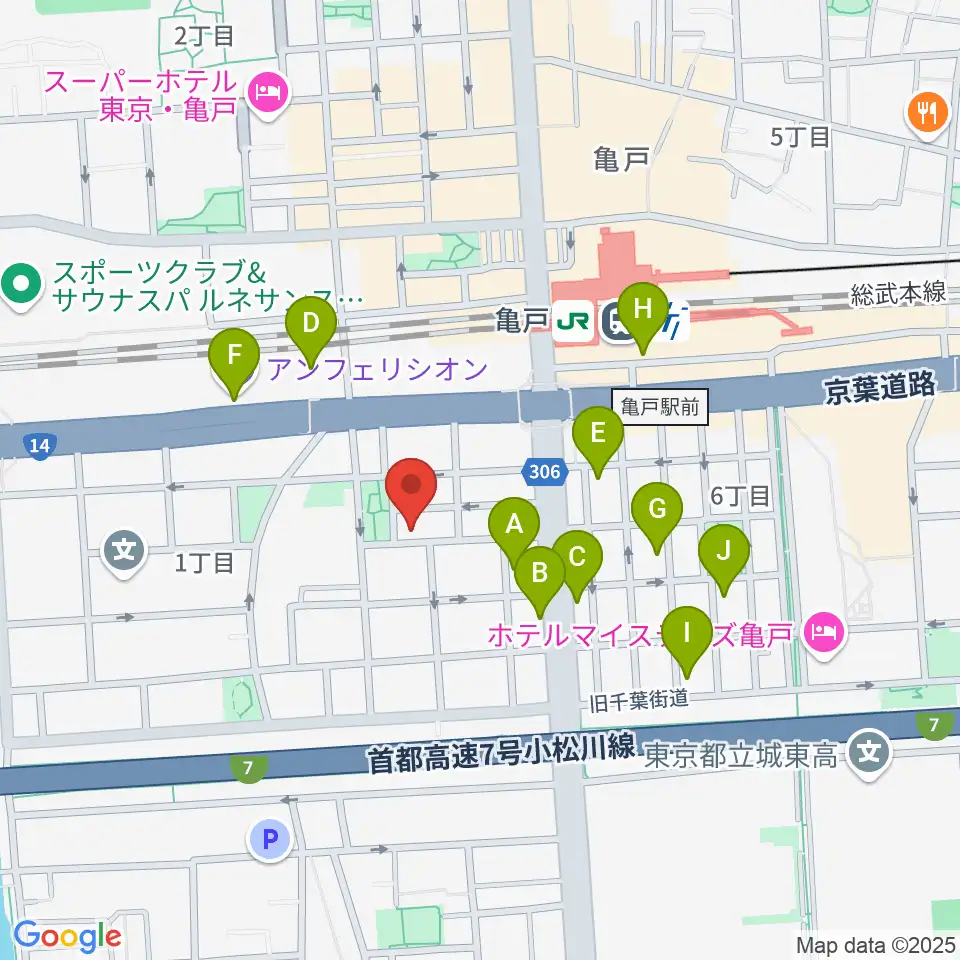 スタジオDIVO亀戸周辺のホテル一覧地図