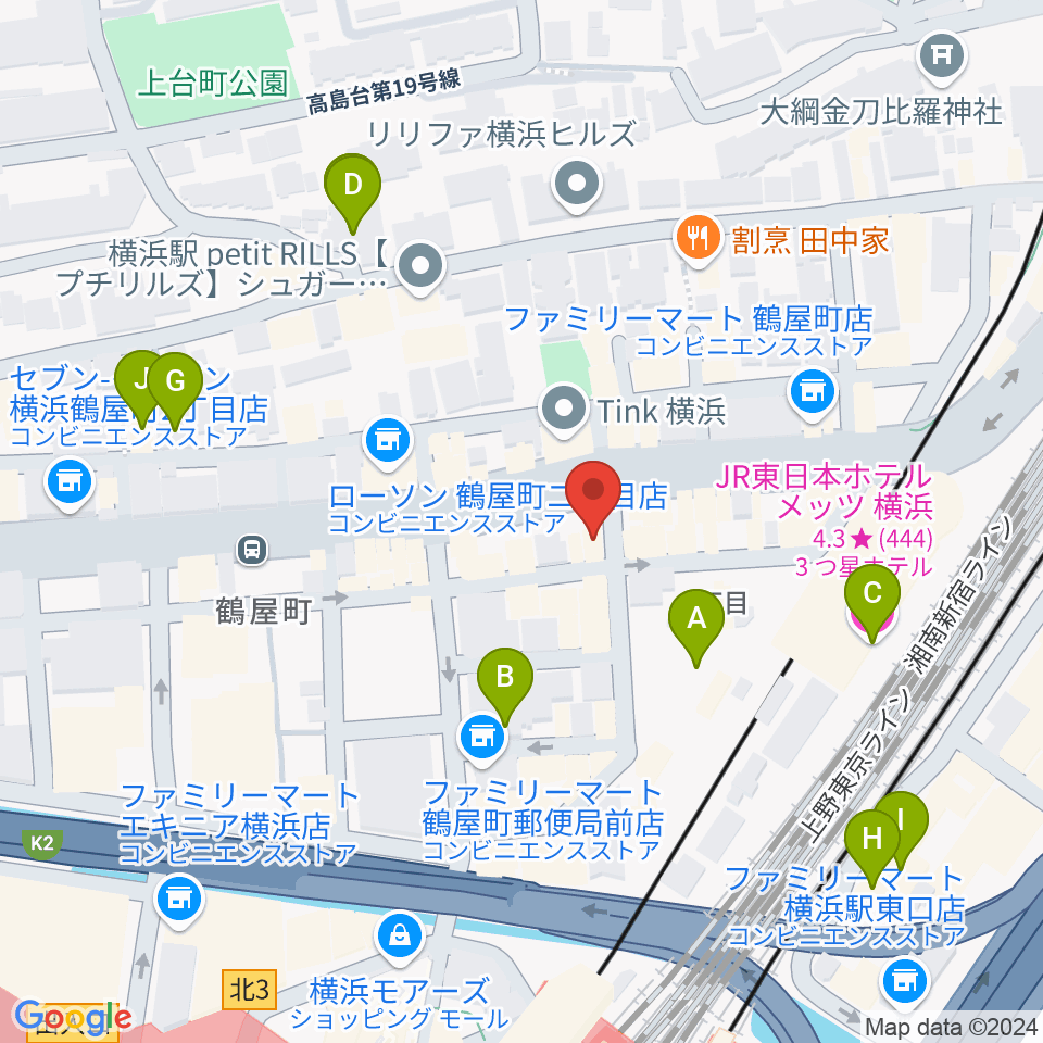 クラウドナインスタジオ 横浜北口店周辺のホテル一覧地図