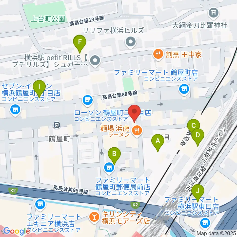 クラウドナインスタジオ 横浜北口店周辺のホテル一覧地図