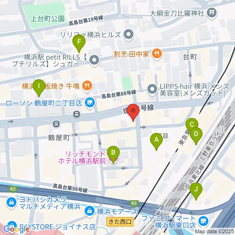 クラウドナインスタジオ 横浜北口店周辺のホテル一覧地図