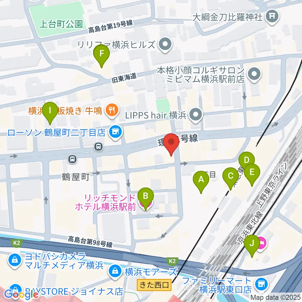 クラウドナインスタジオ 横浜北口店周辺のホテル一覧地図