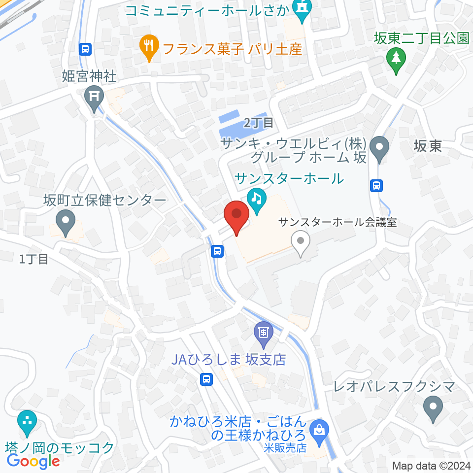 サンスターホール周辺のホテル一覧地図